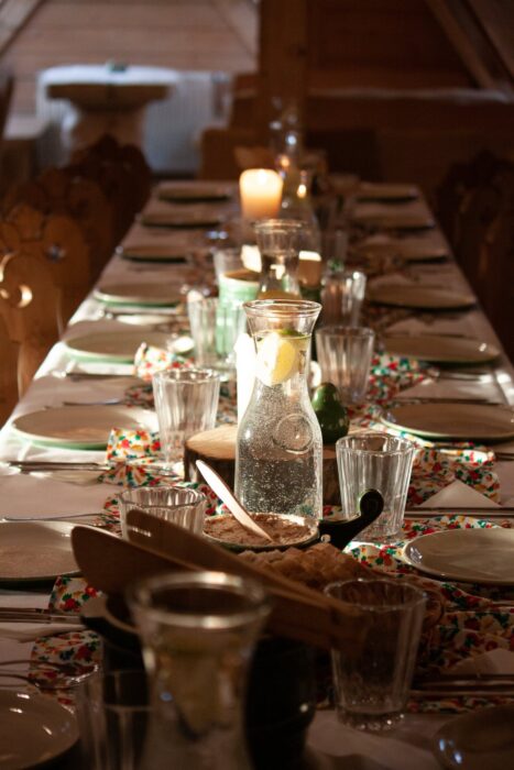 Photo of dinner table with refreshments